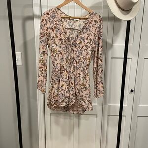 Women’s Pink Floral Peasant Romper